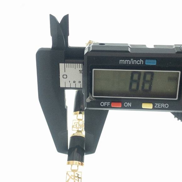 14K Gold Black Onyx Bracelet – Love & Country Symbols - Picture 14 of 16